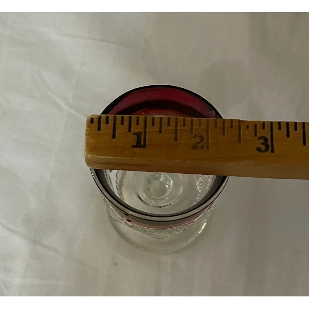 Vintage Cordial Glasses Set of 6 Ruby Red Flashed Pressed Glass Good Condition